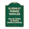 Signmission Illegally Parked Vehicles Towed Owners Expense Heavy-Gauge Alum Sign, 18" L, 24" H, G-1824-23897 A-DES-G-1824-23897 - alternate 1